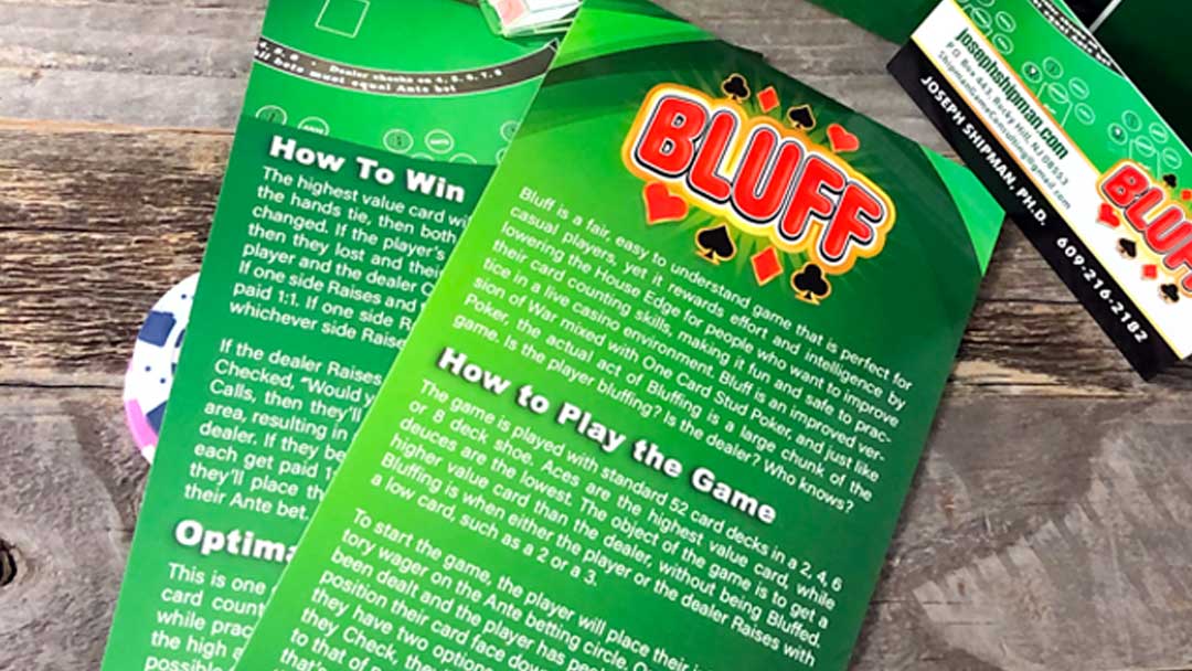 Bluff's rack card Bluff's rack card