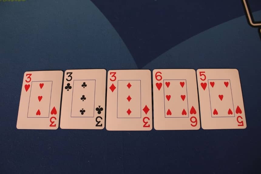 Pai Gow Poker three of a kind example