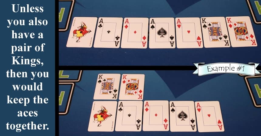 Pai Gow Poker house way five of a kind exception example