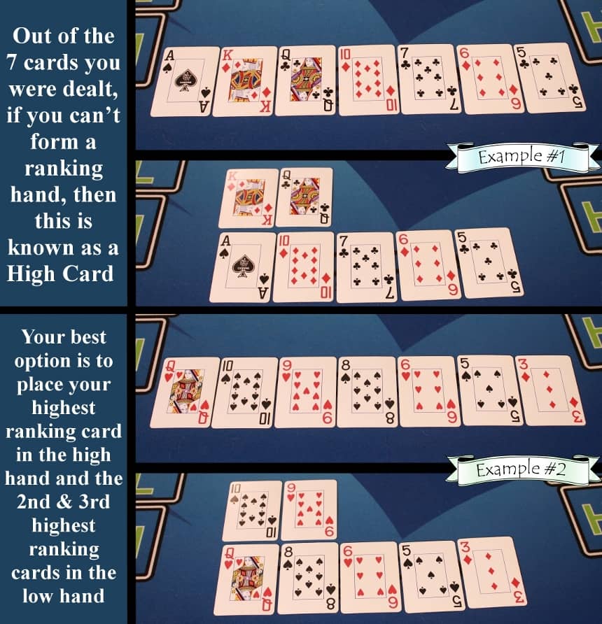 Pai Gow Poker house way high card example