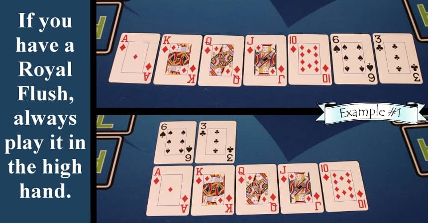 Pai Gow Poker house way royal flush example