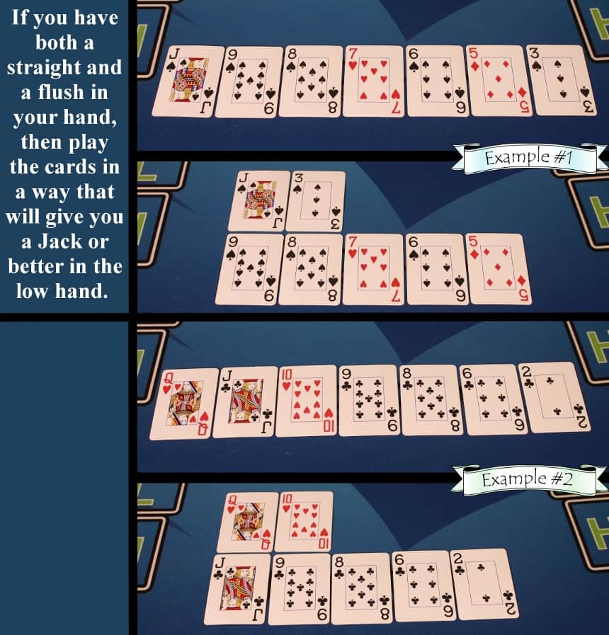 Pai Gow Poker house way both straight and flush rule example