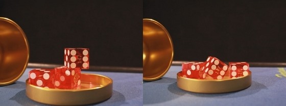 Pai Gow Poker dice placement: stacked or cocked dice