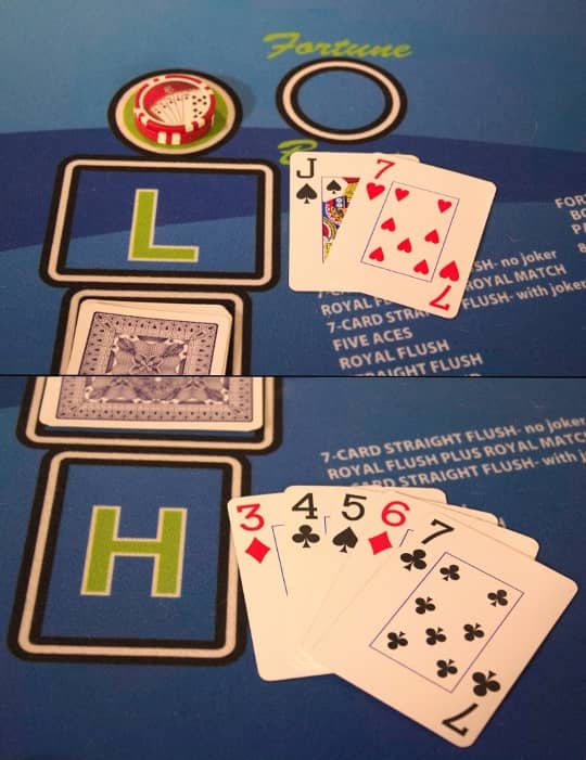 Pai Gow Poker player hand layout example