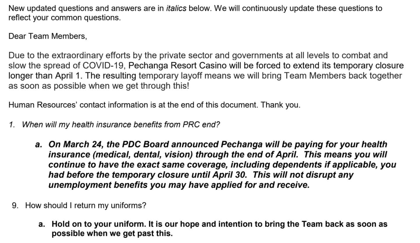 Pechanga Letter