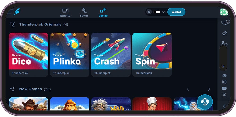 Screenshot of Thunderpick