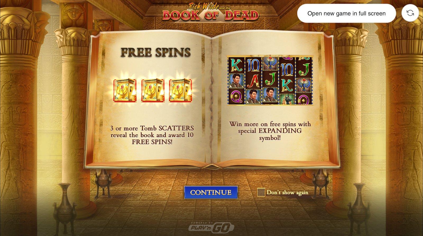 Screenshot of Book of Dead