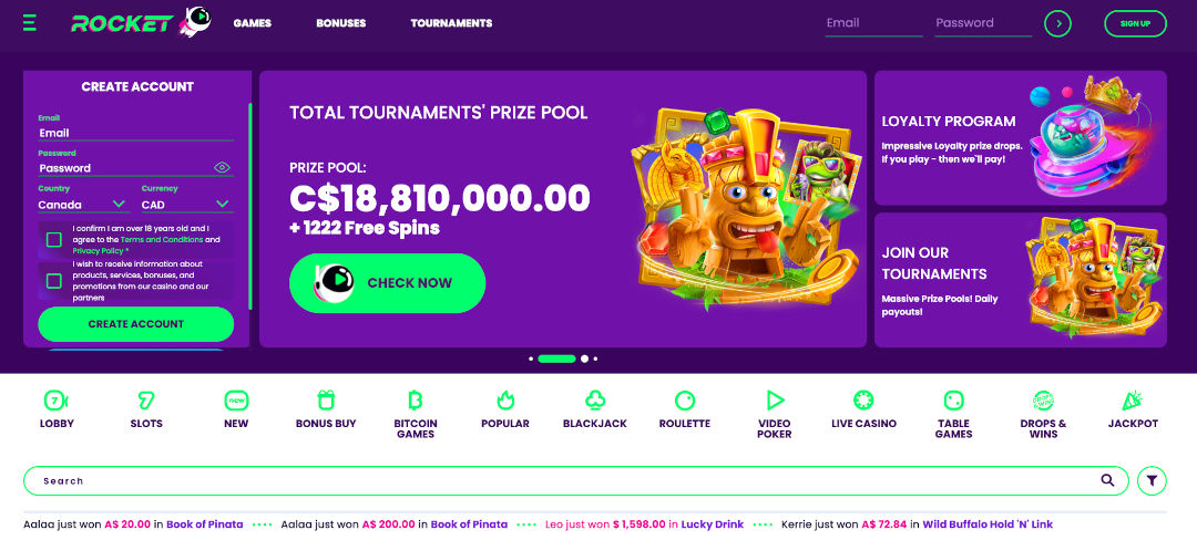Screenshot of Casino Rocket