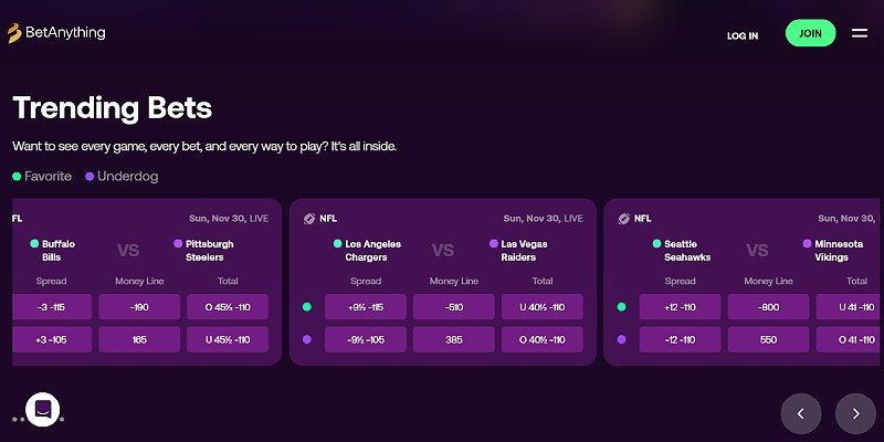 BetAnything sports betting app