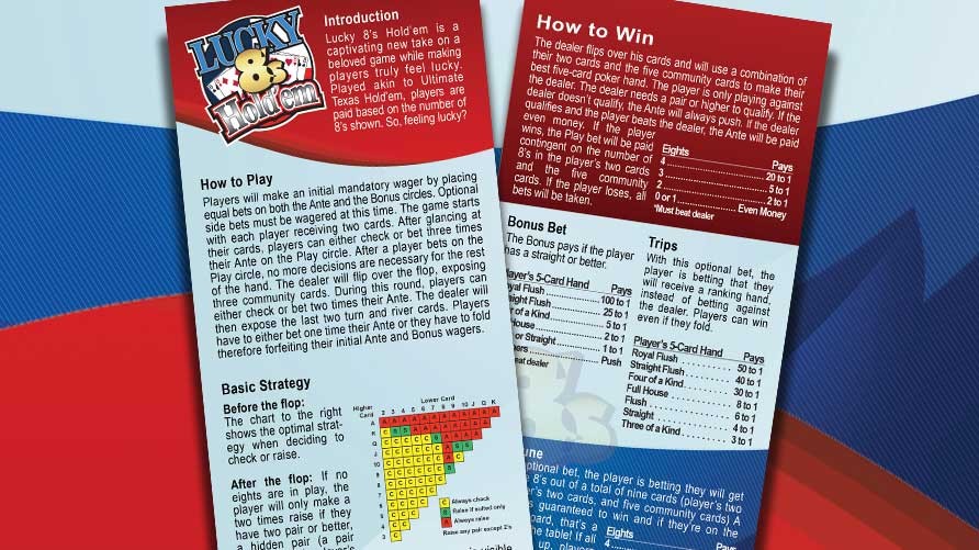 Lucky 8's Hold'Em Rack Card