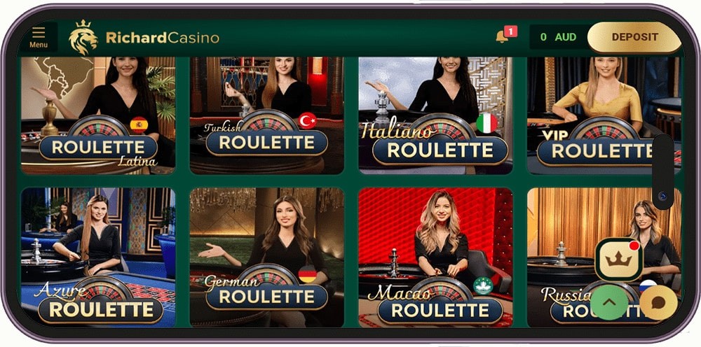 Screenshot of the Richard Casino