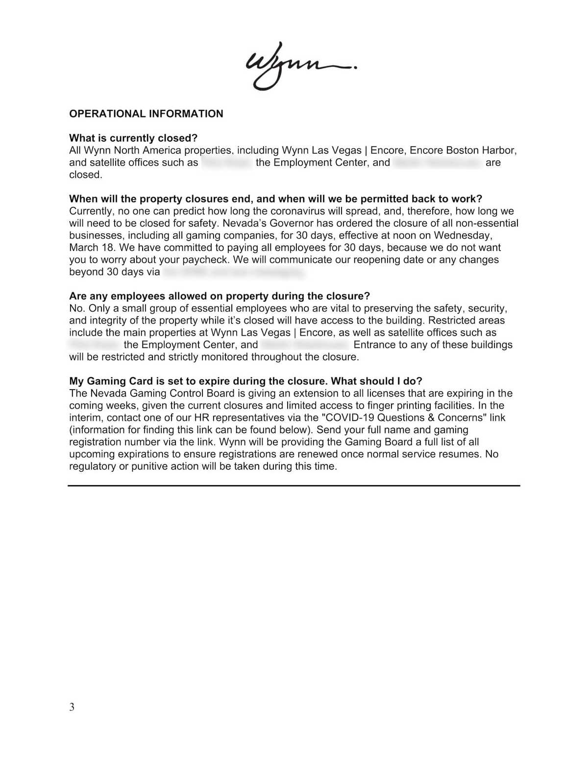 Wynn Letter Wynn Letter