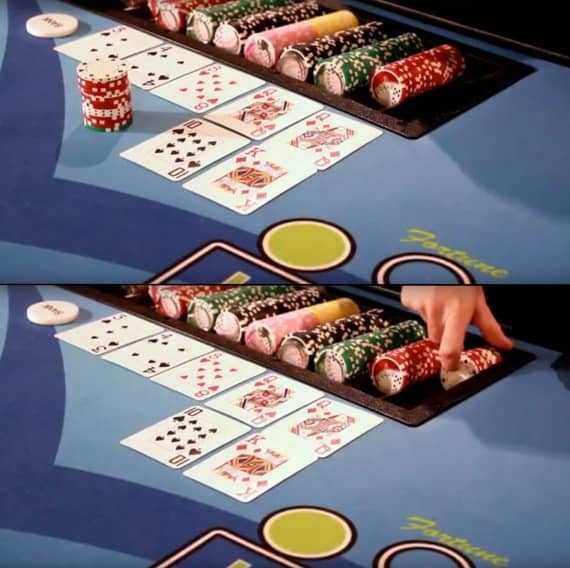 In the top picture - The lost bets are placed in a designated area on the table -- In the bottom picture - When all of the players hands are done, the lost bets will be locked up in the rack In the top picture - The lost bets are placed in a designated area on the table -- In the bottom picture - When all of the players hands are done, the lost bets will be locked up in the rack