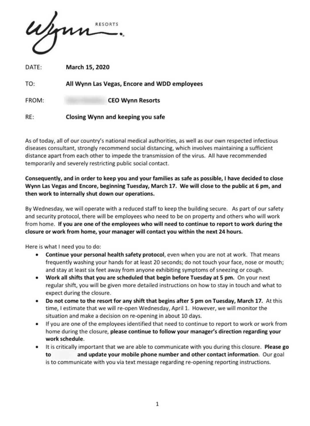 Wynn Letter Wynn Letter