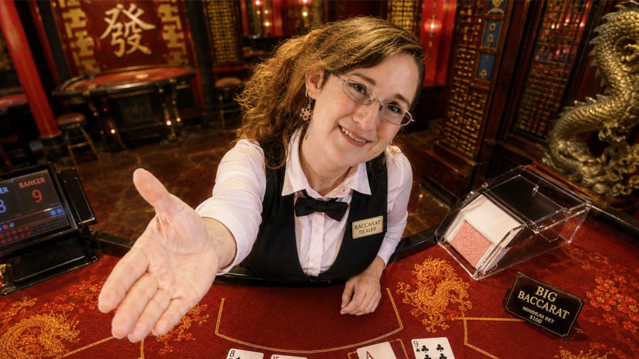 Heather Ferris at the big baccarat table