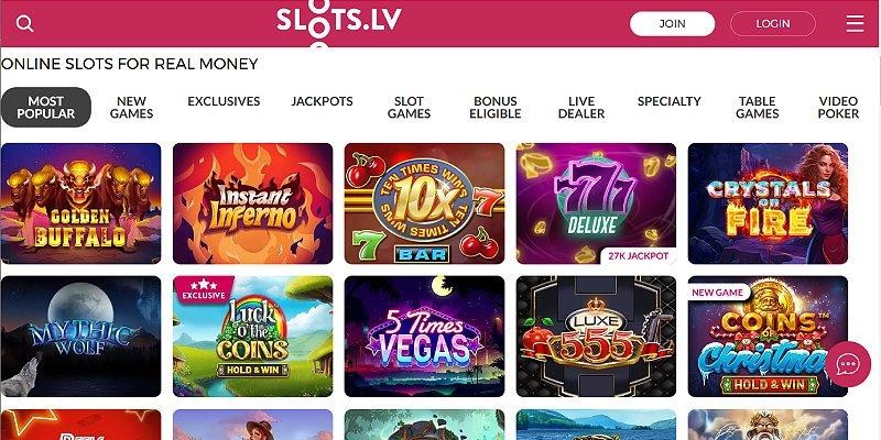 Slots.lv online casino games