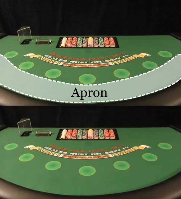 You can see the apron is closest to the player and clear of markings You can see the apron is closest to the player and clear of markings