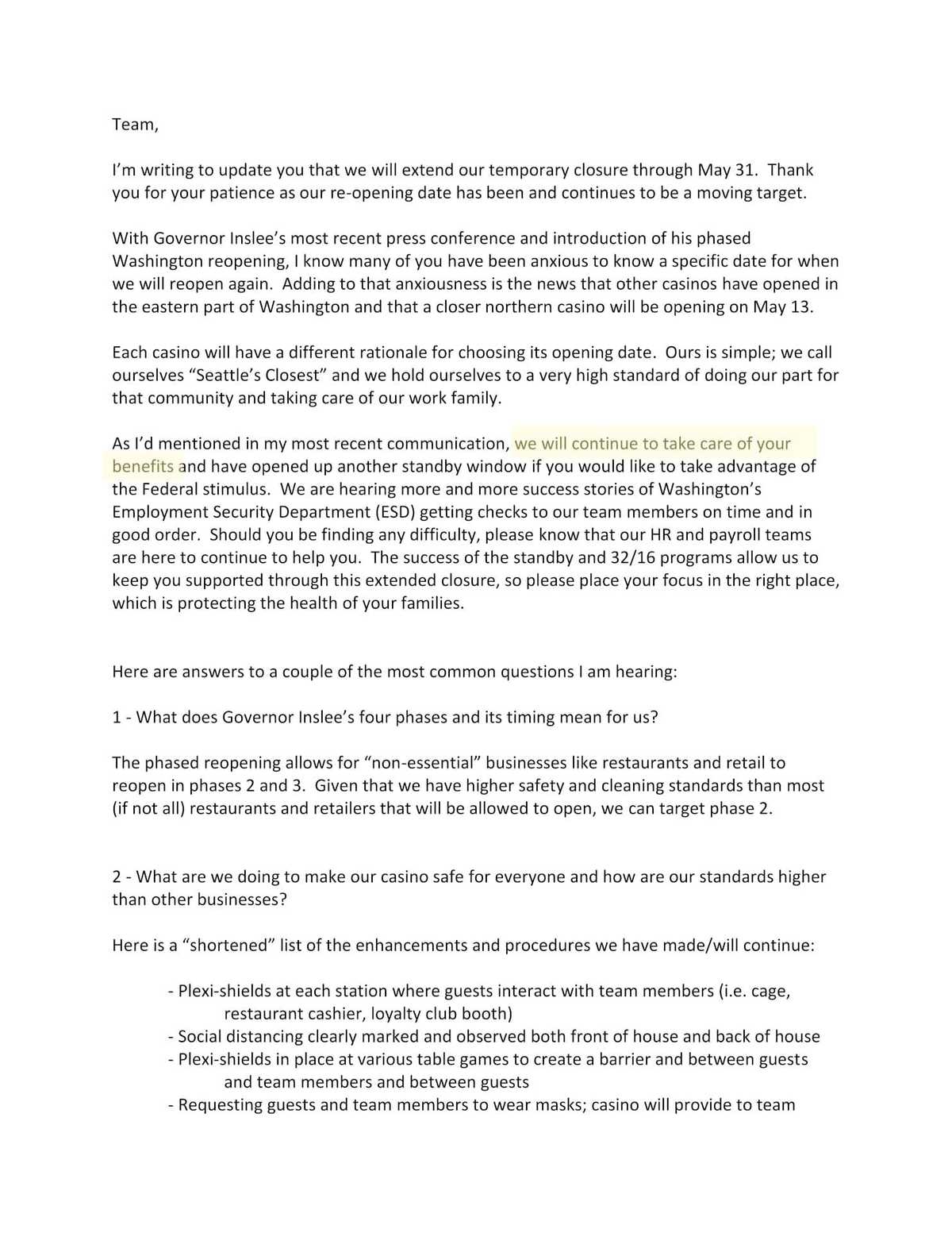 Snoqualmie Letter Snoqualmie Letter