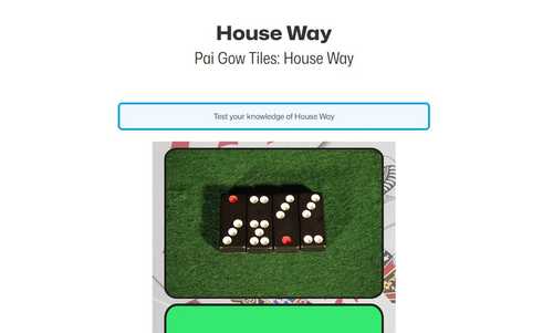 New Flashcards! Pai Gow Tiles: House Way