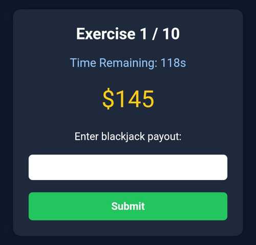 Free online practice for Blackjack