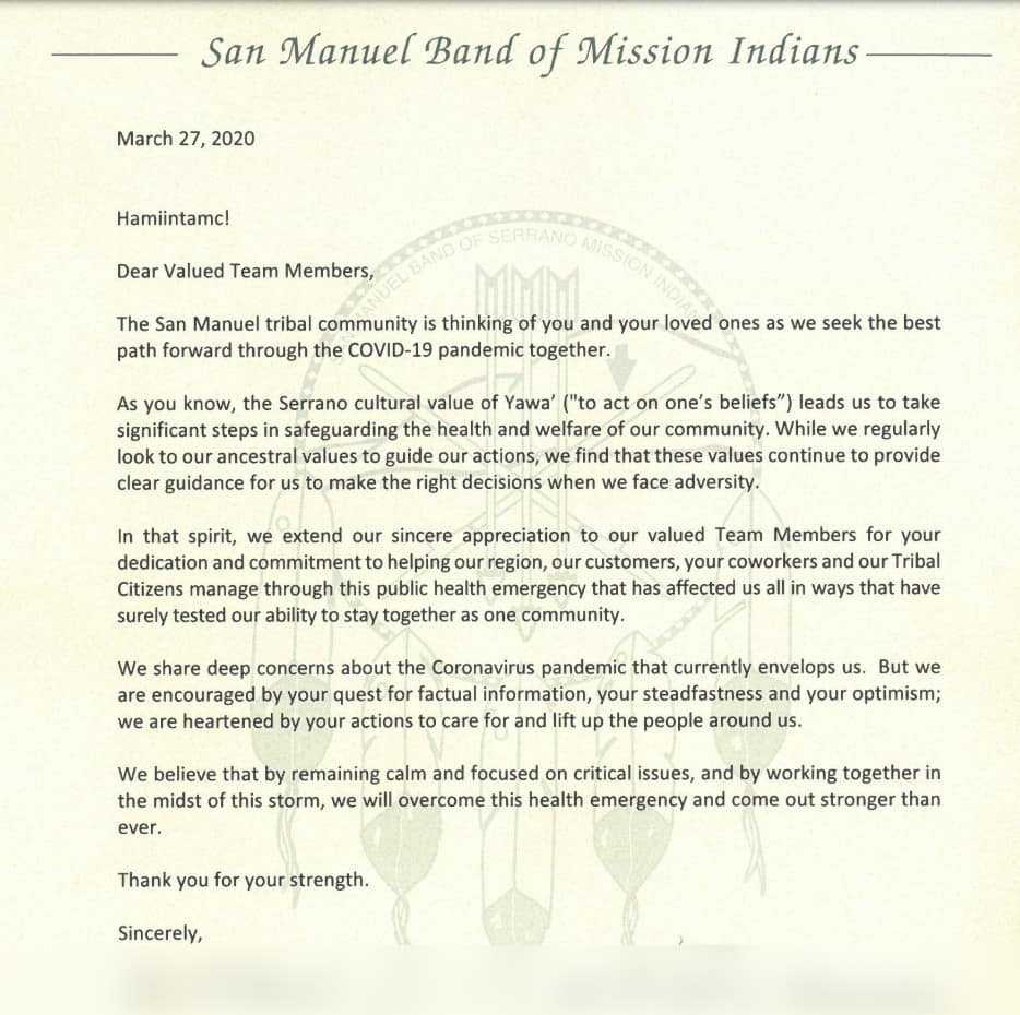 San Manuel Letter San Manuel Letter